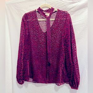 Gorgeous Sexy Etcetera Holiday Dress Top Velvet Cheetah Print, Red to fuchsia